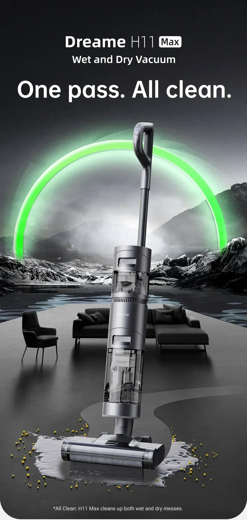 Оригинальный беспроводной пылесос Dreame H11 Max 10000PA для влажной и сухой уборки, умный вертикальный пылесос, ручной бытовой пылесос для самоочистки