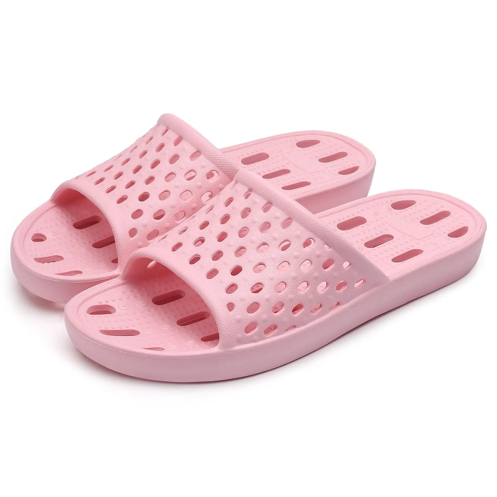 Shevalues Schnelltrocknende Damen-Duschpantoffeln, flache Slip-On-Hausschuhe, bequeme Badezimmer-Slides, rutschfeste Pool-Sandalen für den Fitnessbereich – Detail 20