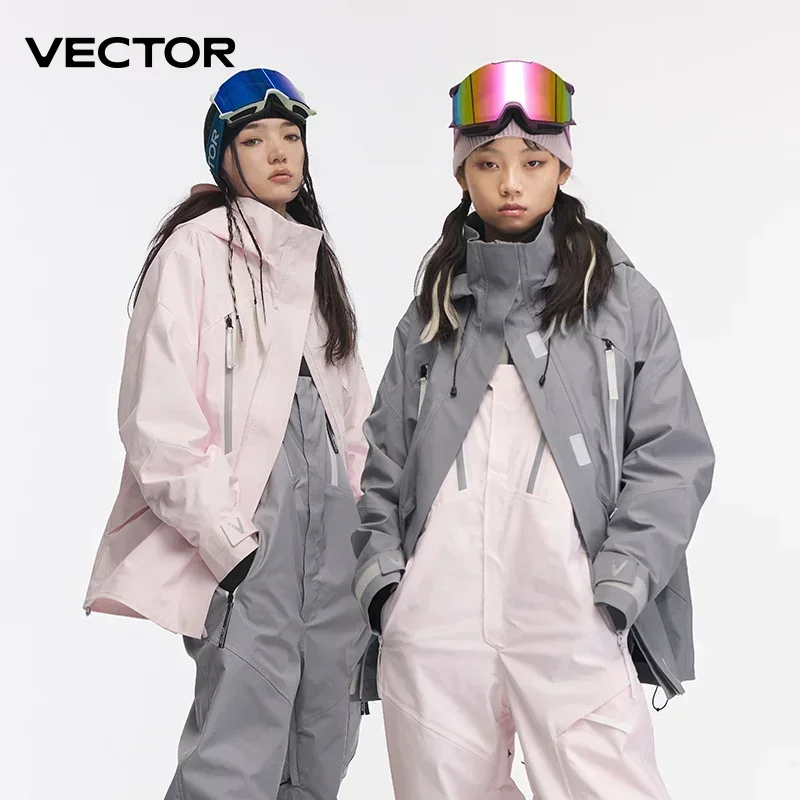 VECTOR Skibekleidung Damen Herren Kapuzenpullover Trendkleidung Verdickte Wärme- und wasserdichte Ausrüstung Skianzug Damen Snowboard