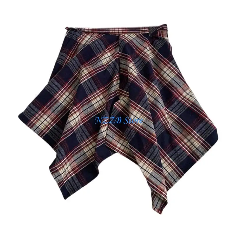 T21F Layering Fake Top Lower Skirt Half Length Mini Skirt Hemline for Women Men