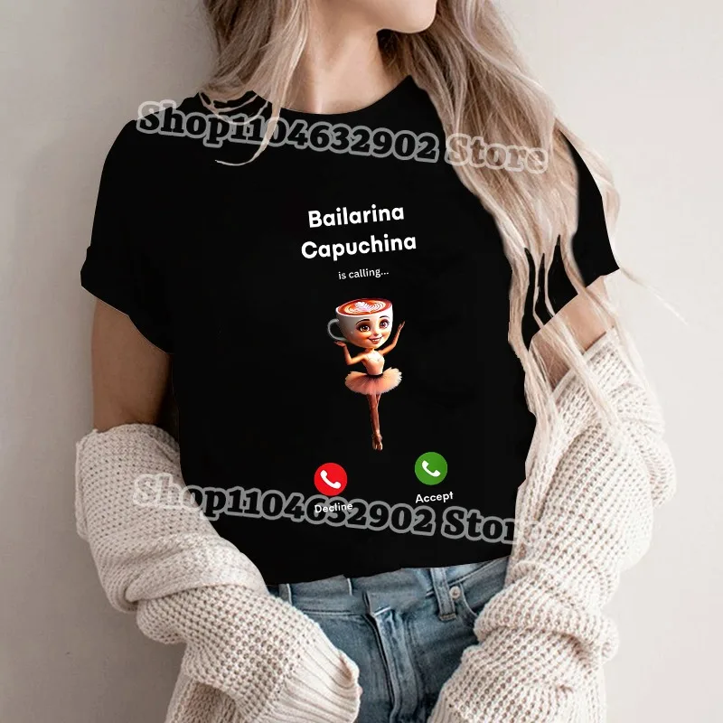 Italian Brainrot Adult Creative Call Graphic T-Shirt Women Men Fashion Cotton T-shirts Summer Clothes Comfortable Tee Party Gift