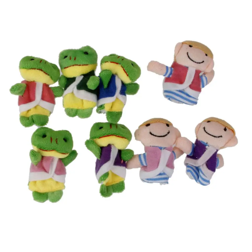 Venda quente 1 conjunto educacional veludo animal fantoches de pelúcia dos desenhos animados fantoches de dedo para crianças adolescentes brinquedos palco mostrar adereços