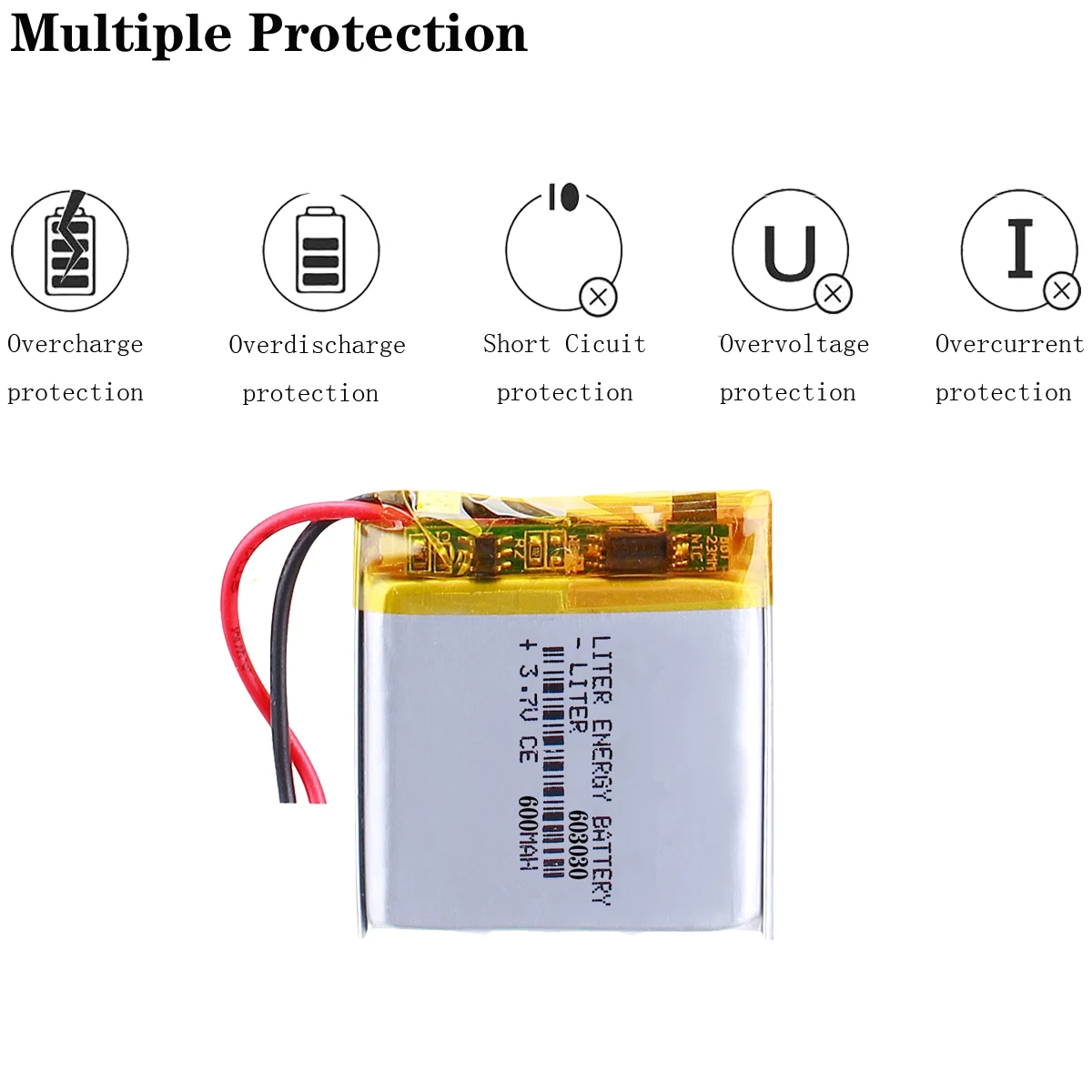 3.7V 603030 600mah lithium- polymer battery For toys speaker Tachograph,GPS TK103,GEOZON watches