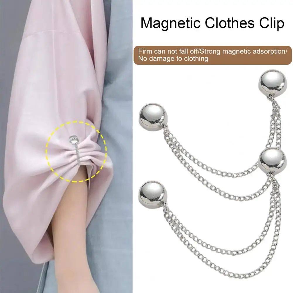 Elegant Clothing Accessories Magnetic Clothing Clips Set with Chain Multi-function Garment Fasteners for Trouser for Cardigan