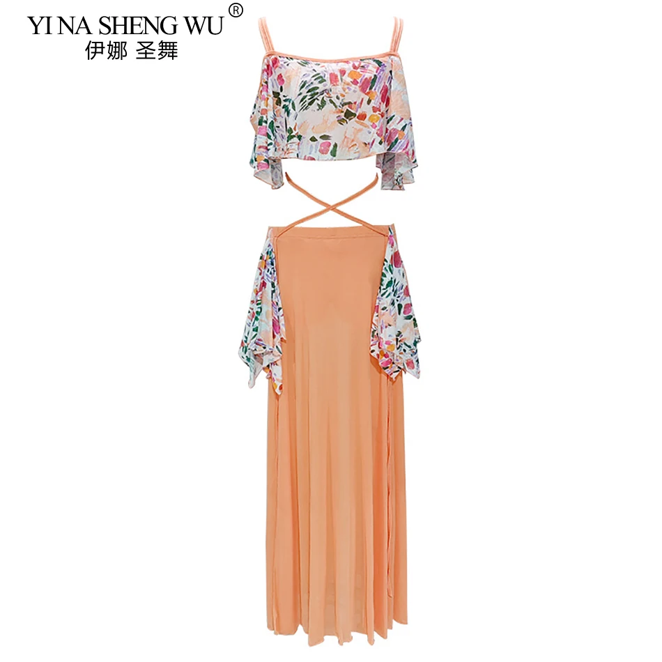 Set da 2 pezzi Top e gonna Costume da danza del ventre Abito per donne adulte Performance sul palco Tuta da lavoro Abiti da pratica Performance