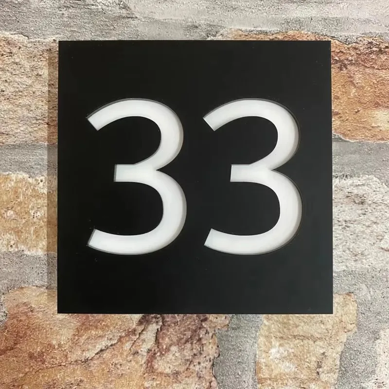 Exterior Floating House Numbers Sign Matte Black White Finish Options for Modern Outdoor House Address Plates and Home Decor