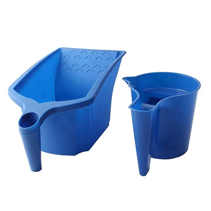 ABSS-2 Pcs Roller Brush Holding Paint Cup New Material Convenient Construction Blue Plastic Paint Tray Paint Tool Set