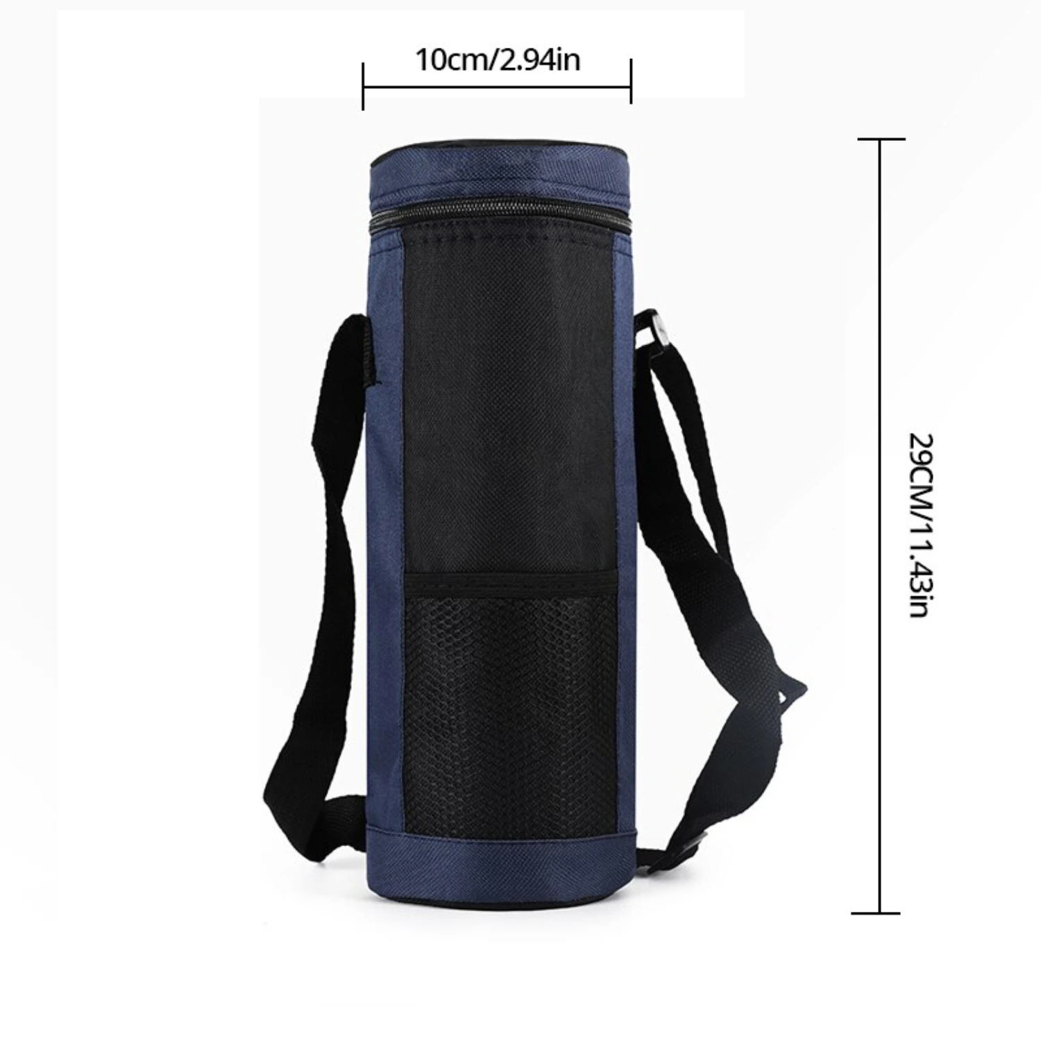 Bolsa para botella de agua con aislamiento azul oscuro, adecuada para taza de agua de 750ML, correa para deportes al aire libre, cubierta para taza de agua, 1 ud.