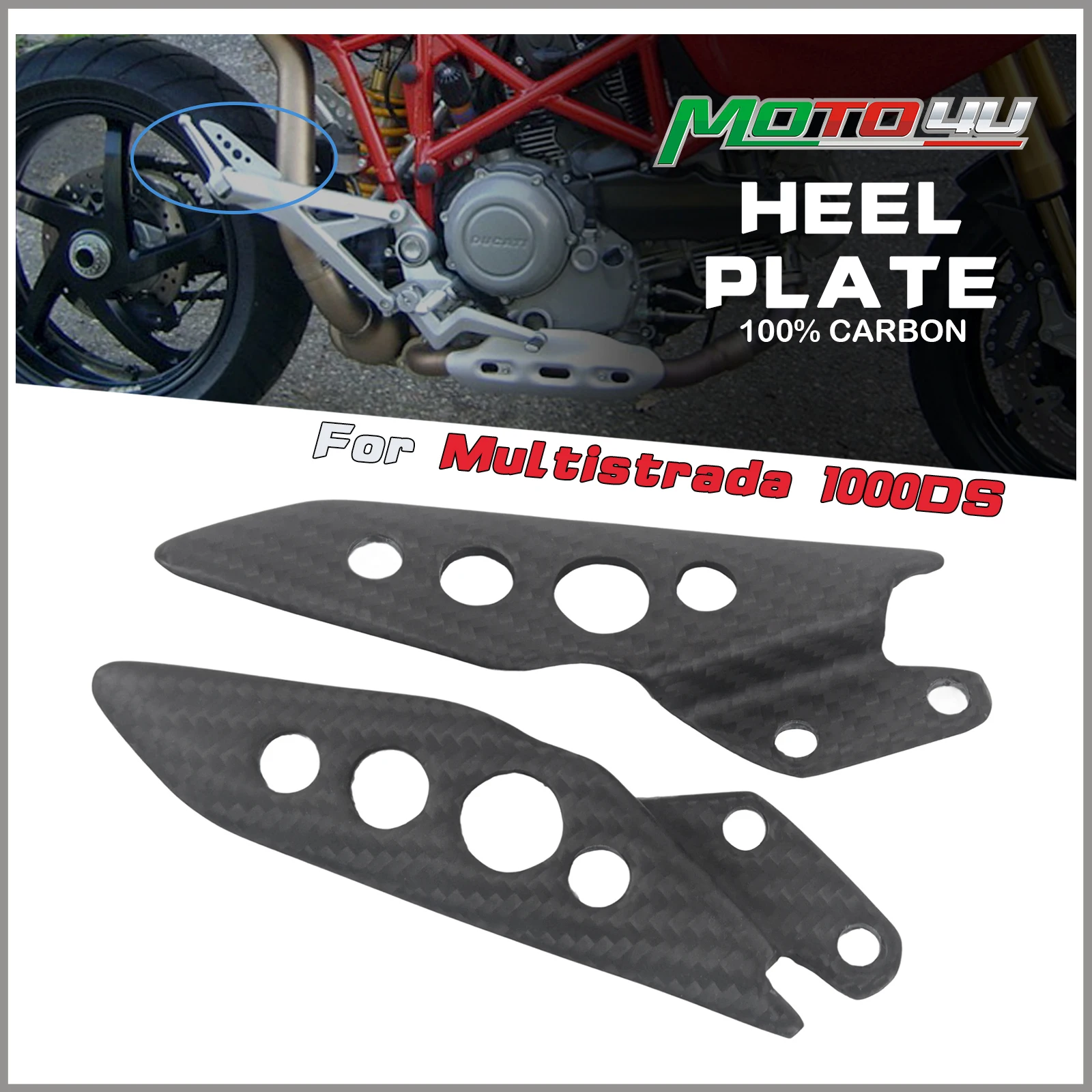 

Для Ducati Multistrada DS1000 DS1000 100% карбоновые каблуки, модификация мотоцикла, защитная пластина для пятки, аксессуары