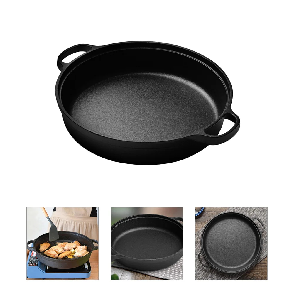 Nonstick Saute Pan Wok Frying Iron Pots Outdoor Picnic Cookware Deep Pans Black