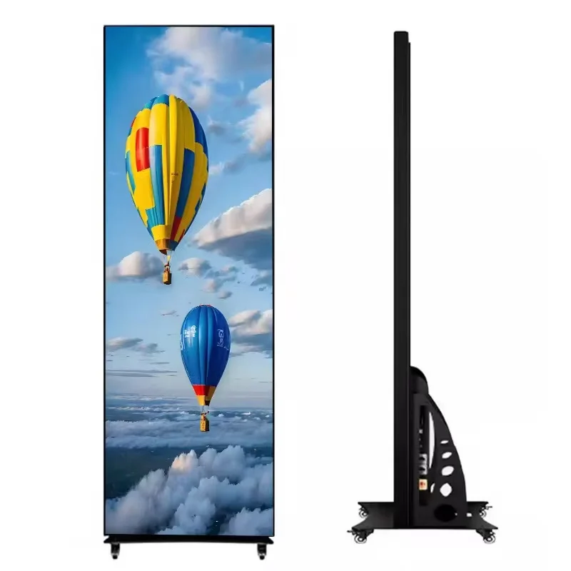 Portable Double Three-Fold Indoor LED Advertising Equipment Movable Billboard for Retail Brand Display