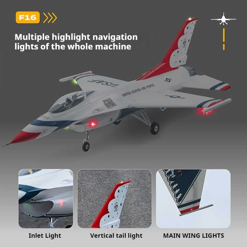 FMS 64 مللي متر F-16 القتال الصقر التحكم عن بعد مقاتلة كهربائية طائرة Cuduct رغوة نموذج طائرة ثابتة الجناح نموذج طائرة F16 #5