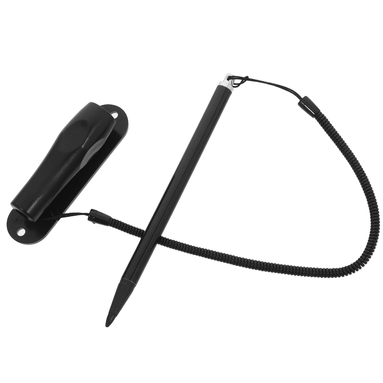 

1pc Resistive Screen Stylus Smooth Tip Antiloss Tether Fixed Base Navigation Industrial POS Gaming Touch Pen Spring Rope Stylus