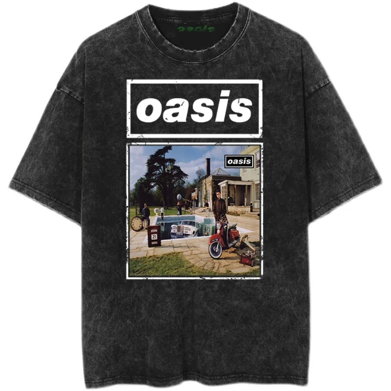 

Летние мужские футболки с короткими рукавами Oasis Band Rock Aged, высококачественные роскошные брендовые футболки