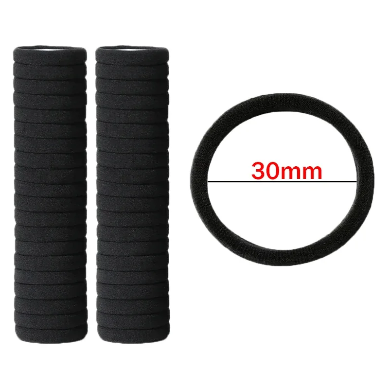 10pcs Black Basic Hair Bands, High Elastic Rubber Ties