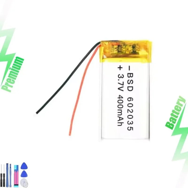 1-2PCS 3.7V 400mAh Rechargeable Battery 602035 For MP3 Bluetooth Speaker Camera