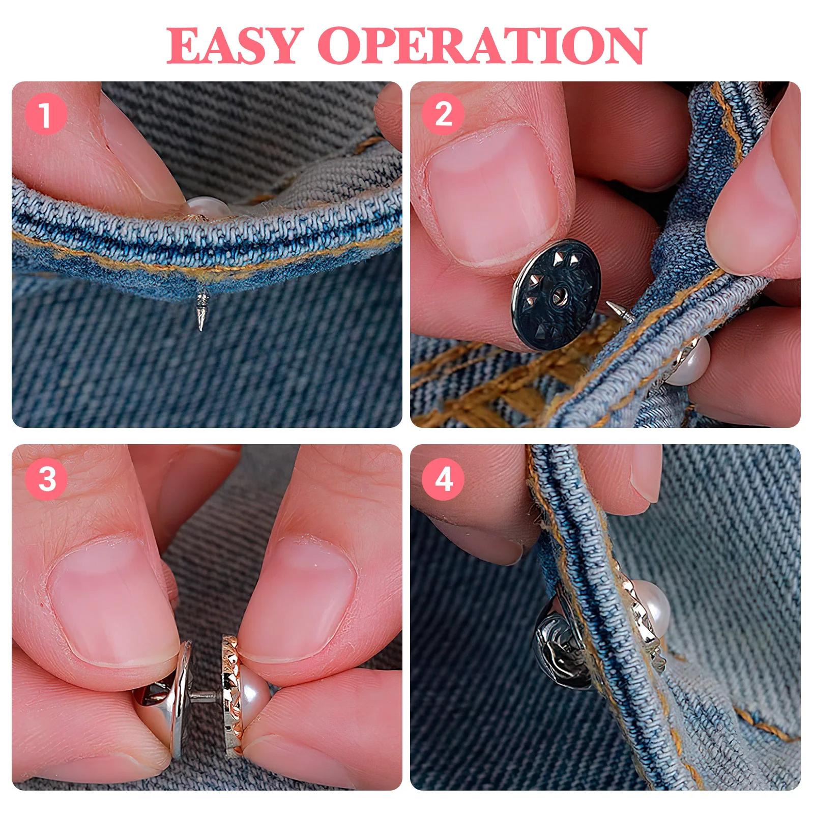 40 Pcs Anti-exposure Button Concealed Buckle Buttons For Jeans Mini Shirt Alloy Fake Blouse