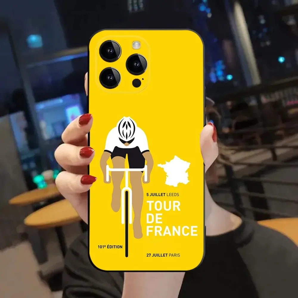 Hot T-TOUR-DE -FRANCE Phone Case For Apple iPhone 15,14,13,12,11,XS,XR,X,8,7,Pro,Max,Plus,mini Silicone Black Cover