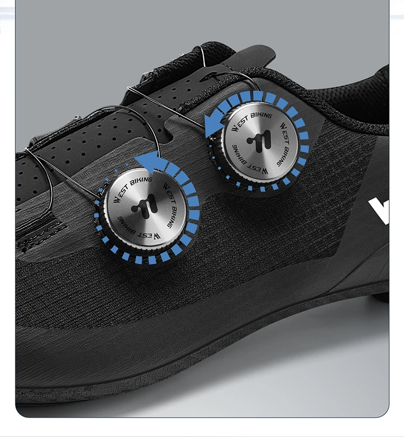 WEST BIKING Herren-Rennradschuhe mit Carbonfaser-Sohle, Dual-Dial-Renn-Sneaker, leichte, atmungsaktive Fahrradschuhe für SPD SL – Detail 11