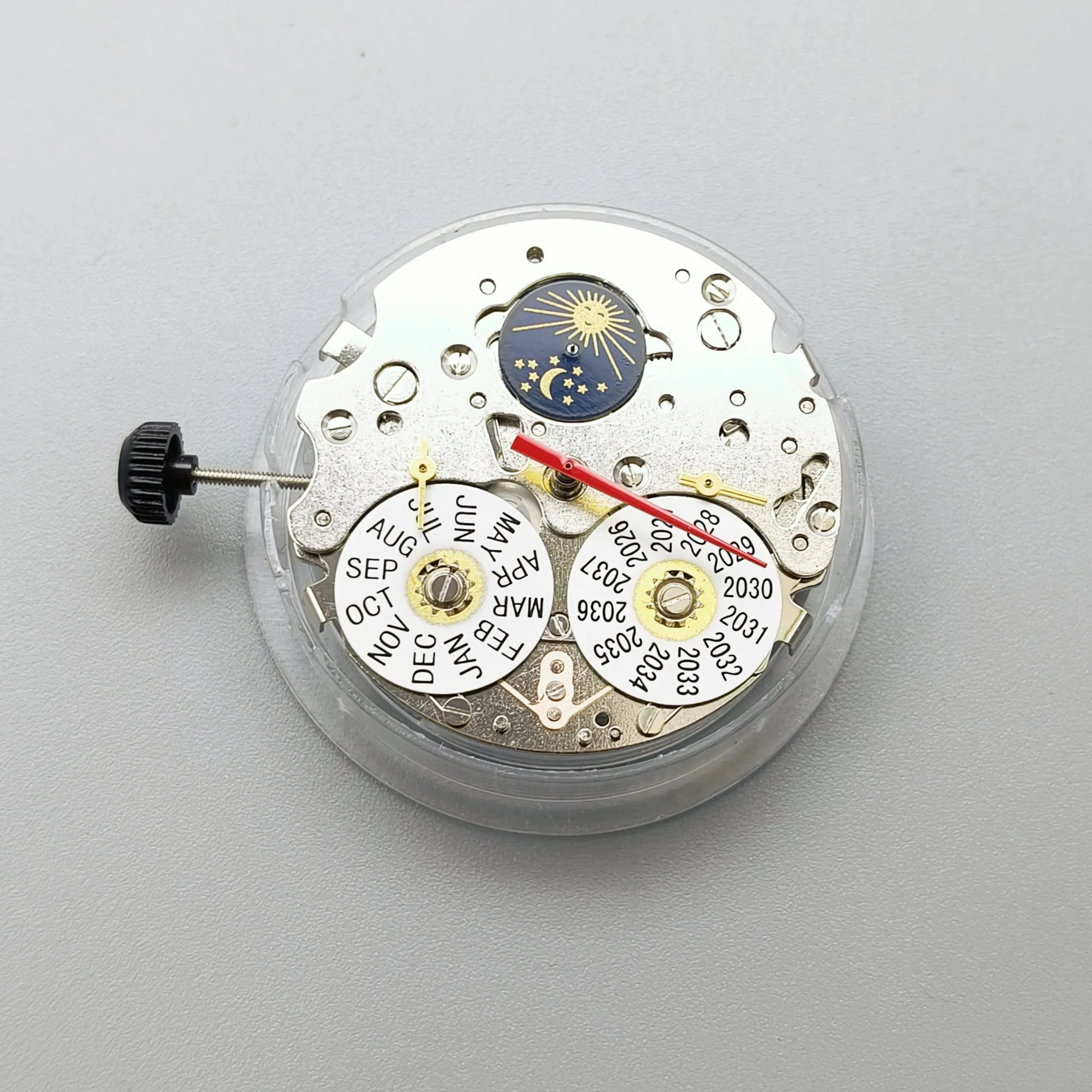 Movimiento de Reloj Mecánico Seagull ST1655 de Seis Agujas con Calendario de Año y Mes, 21 Rubíes, Fecha Blanca a las 3 Horas