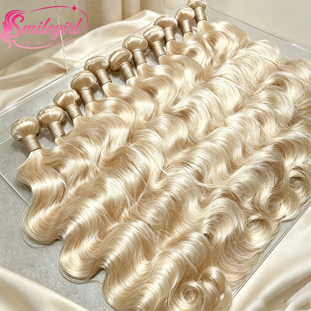 613 Blonde Hair Body Wave Hair Weave 1/3/4/5 Bundles Hair Extensions Brazilian Remy Weave Extensions 10-32inch For Women Can Be Dyed
