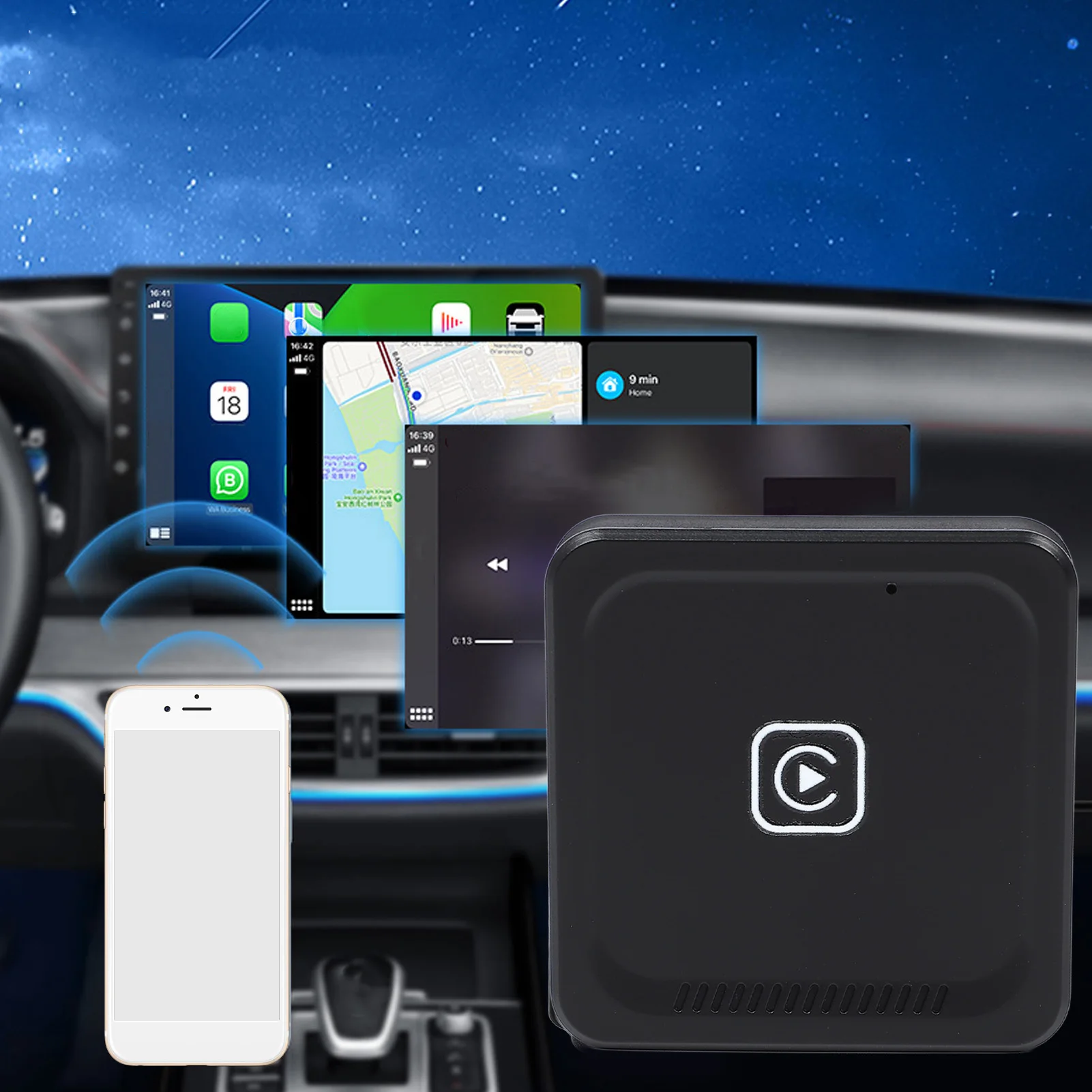 

for CarPlay Wireless Adapter Easy Setup Efficient Plug and Play Intelligent Voice Control for Carplay Box for 10 and