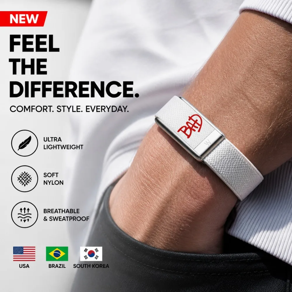 WHOOP 5.0 MG White Printed Elastic Nylon Strap Red Letter Woven Sport Band Replacement Fitness Wristband Accessories