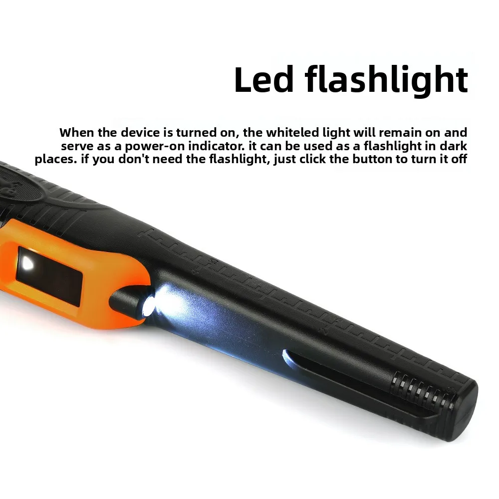 LCD Display Waterproof Metal Detector Pinpointer High Sensitivity 360° Scanning Sound Vibration Alarm Treasure Hunting Tool