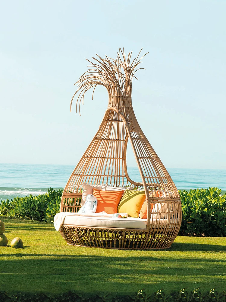 Outdoor Birdcage Creative Rattan Leisure Bed B&B Hotel Villa Garden Courtyard Rattan Sofa