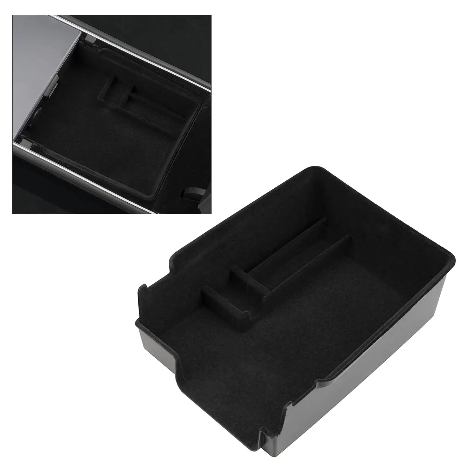 

Durable Plasatic Console Flocking Armrest Organizer Tray Caddy for 21