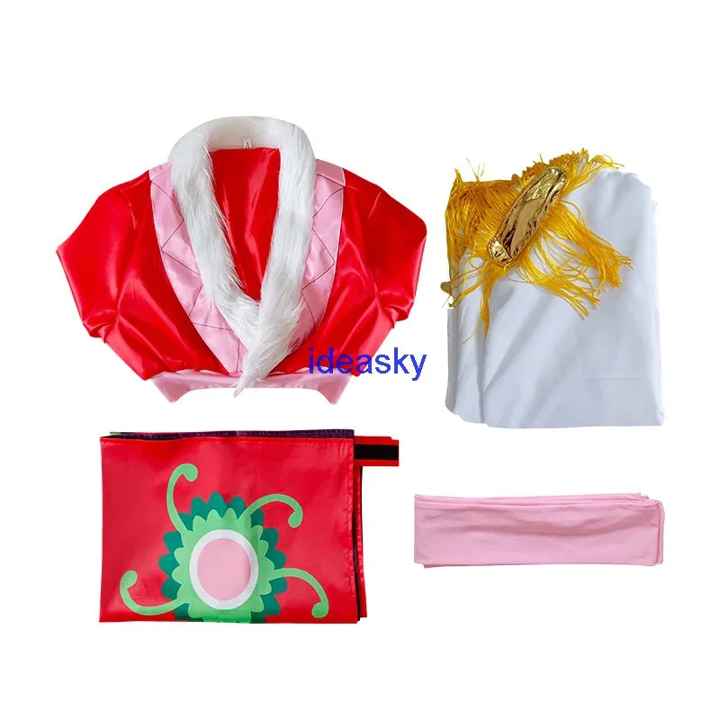 2025 Anime nuevo Boa Hancock Cosplay Sexy imperio rojo vestido tipo kimono ropa peluca disfraces de Halloween para mujeres capa pendiente