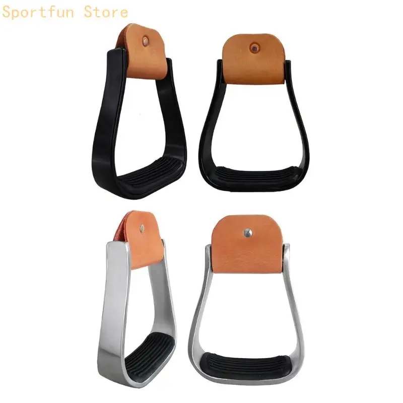 overshoe-safety-horse-stirrups-with-rubber-nonslip-foot-mat-ergonomic-foot-support-aluminum-cushioned-western-stirrups-x7jd