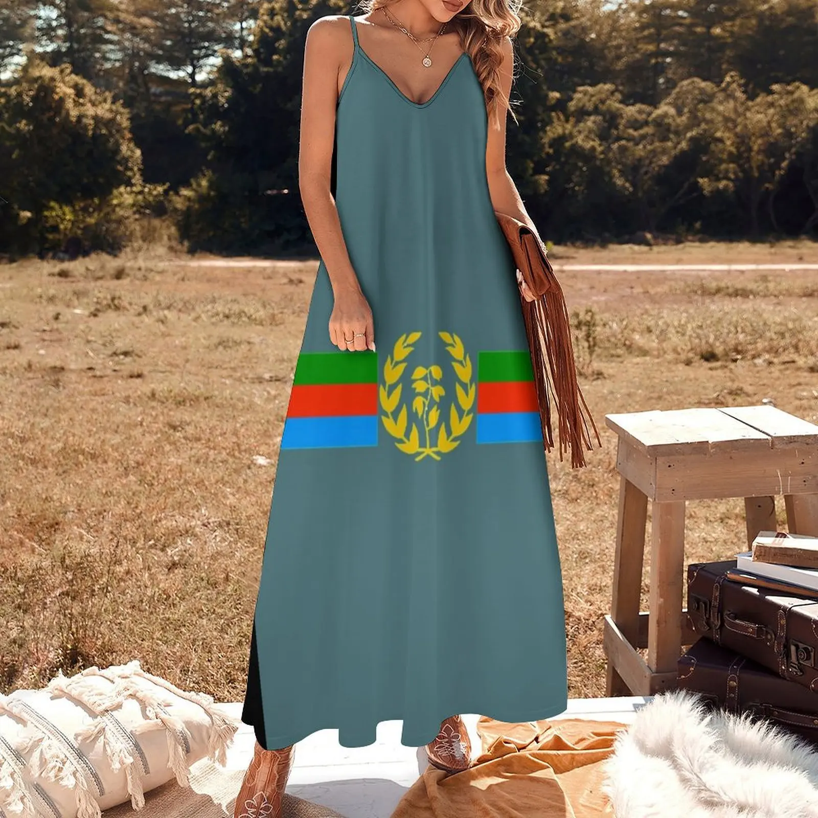 Eritrean Flag - Eritrean Emblem & Eritrea Flag Shirt Sleeveless Dress women\'s evening dress 2024 Women\'s skirt