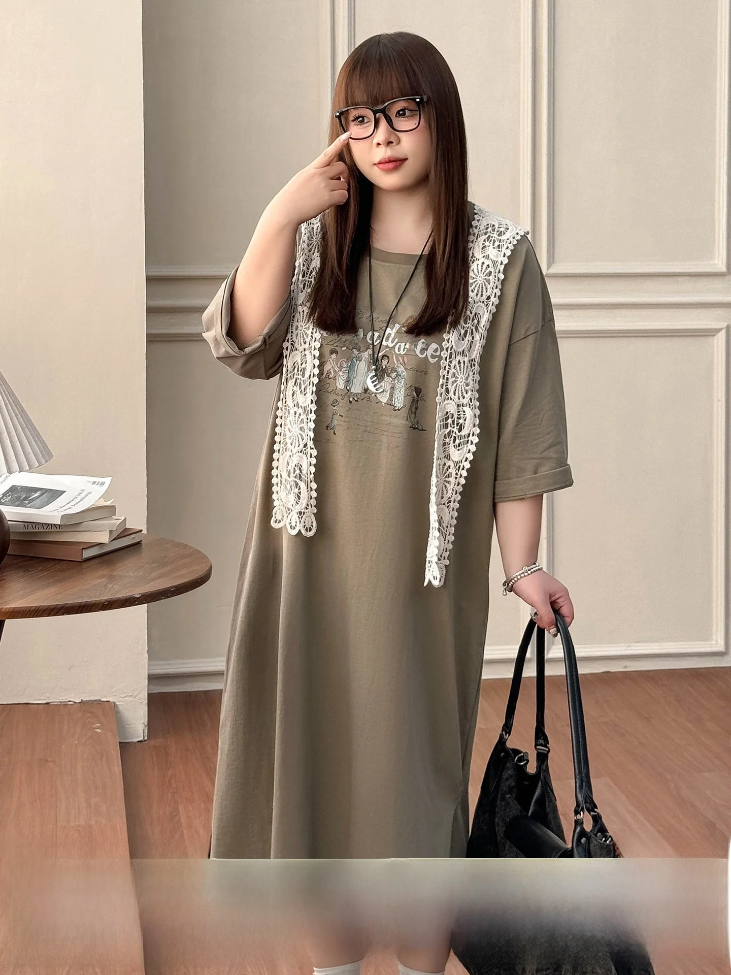 

Лимитированная серия: Женское платье больших размеров с летним принтом, коротким рукавом, открытыми плечами, винтажное, свободного кроя, из хлопка, повседневное.