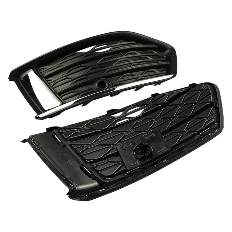 

1Pair Front Bumper Fog Lamp Cover Trim Frame Foglight Grill 4KD807648 4KD807647 Right&Left For A6 C8 2019 2020 2021