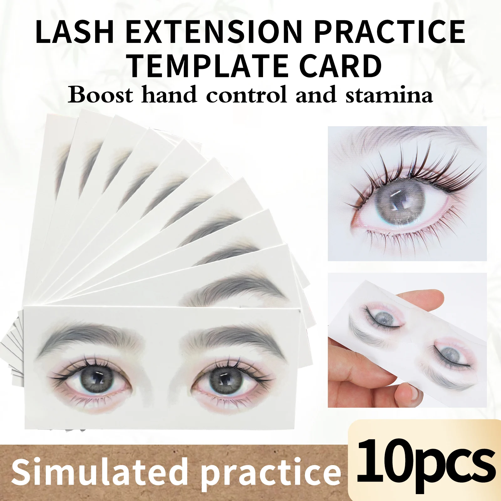 การ์ดฝึกต่อขนตา 10 ชิ้น - Eyelash Extension Menu บทวิจารณ์และราคา