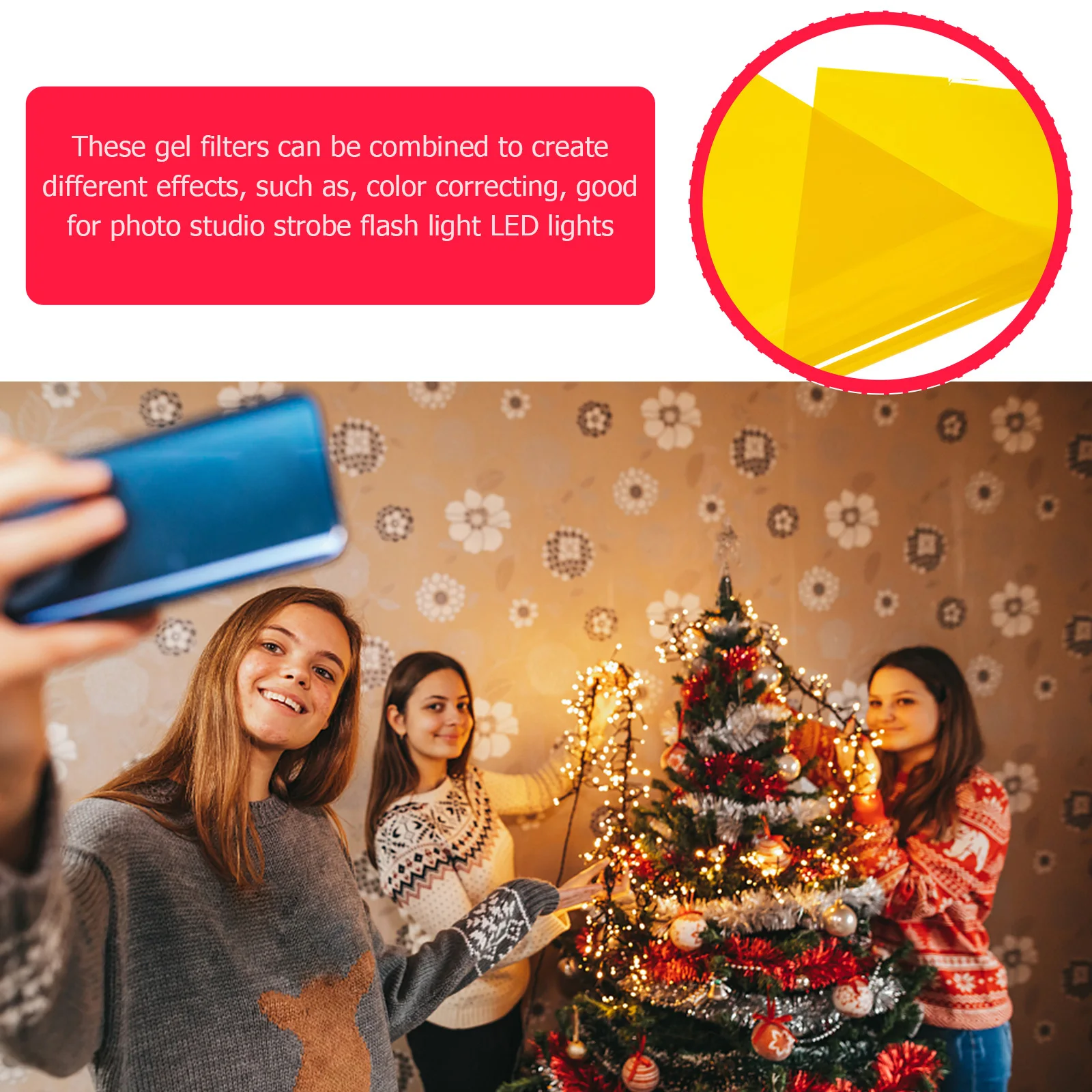 

Color Filter Sunset Effect Pet Colored Lighting Film Easy Use Reusable Cuttable for Stage Theater Party Photography Video