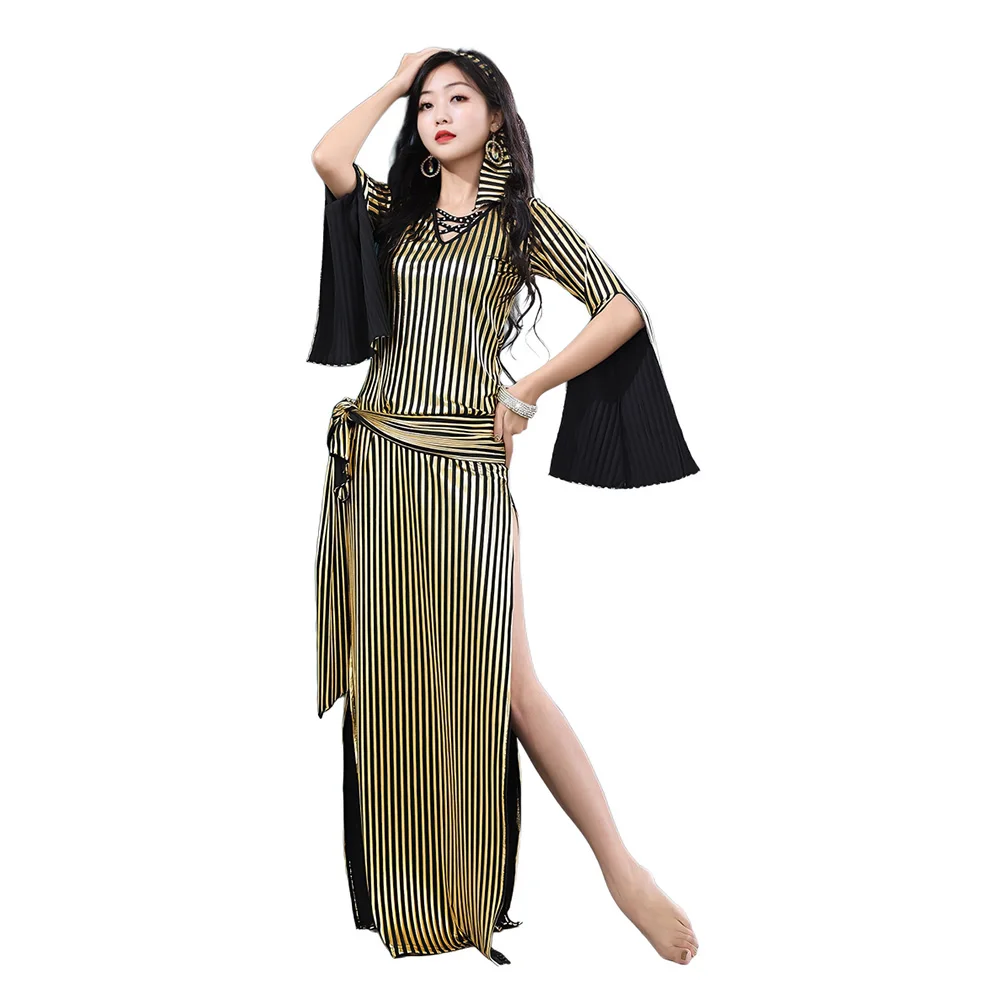 vestido-saidi-de-danza-del-vientre-para-mujer-dorado-con-rayas-negras-manga-acampanada-abertura-lateral-tunica-larga-traje-oriental-para-actuacion-folclorica-con-diadema