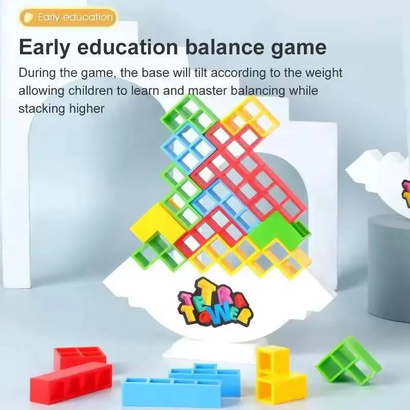 Tetris Tower Balancing Stacking Toys Children Blocks Balance Tower Board Game Smart Balance Stacking Kids Toys