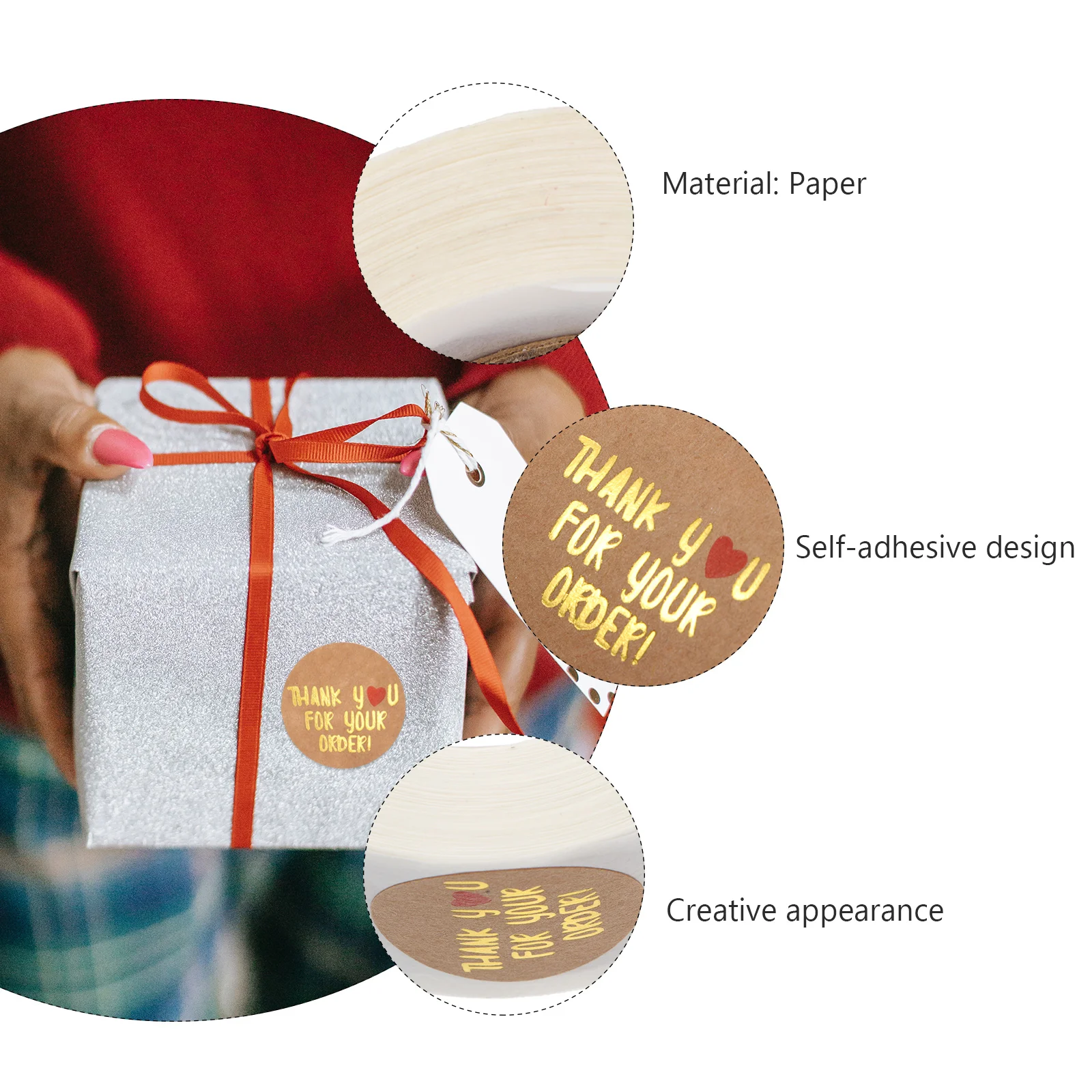 

2 Rolls Thank You Creative Sealing For Gift Self-Adhesive Decorative Stickers Wedding Birthday Decoration Diy Notebook Envelope