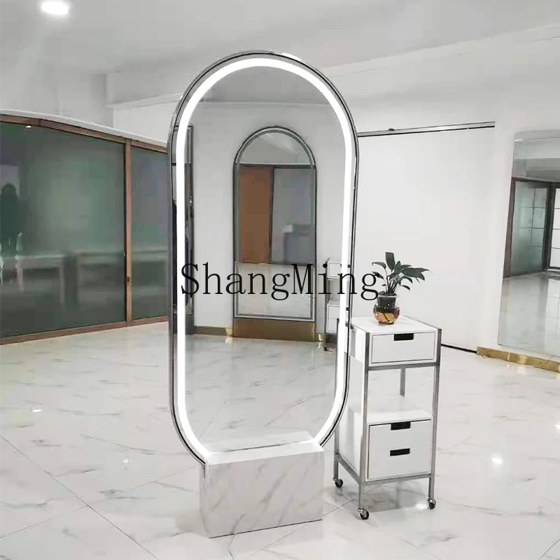 

SM Premium Barber Mirror Double Sided Mirror Marble Base Stainless Steel Frame Barber Shop Available