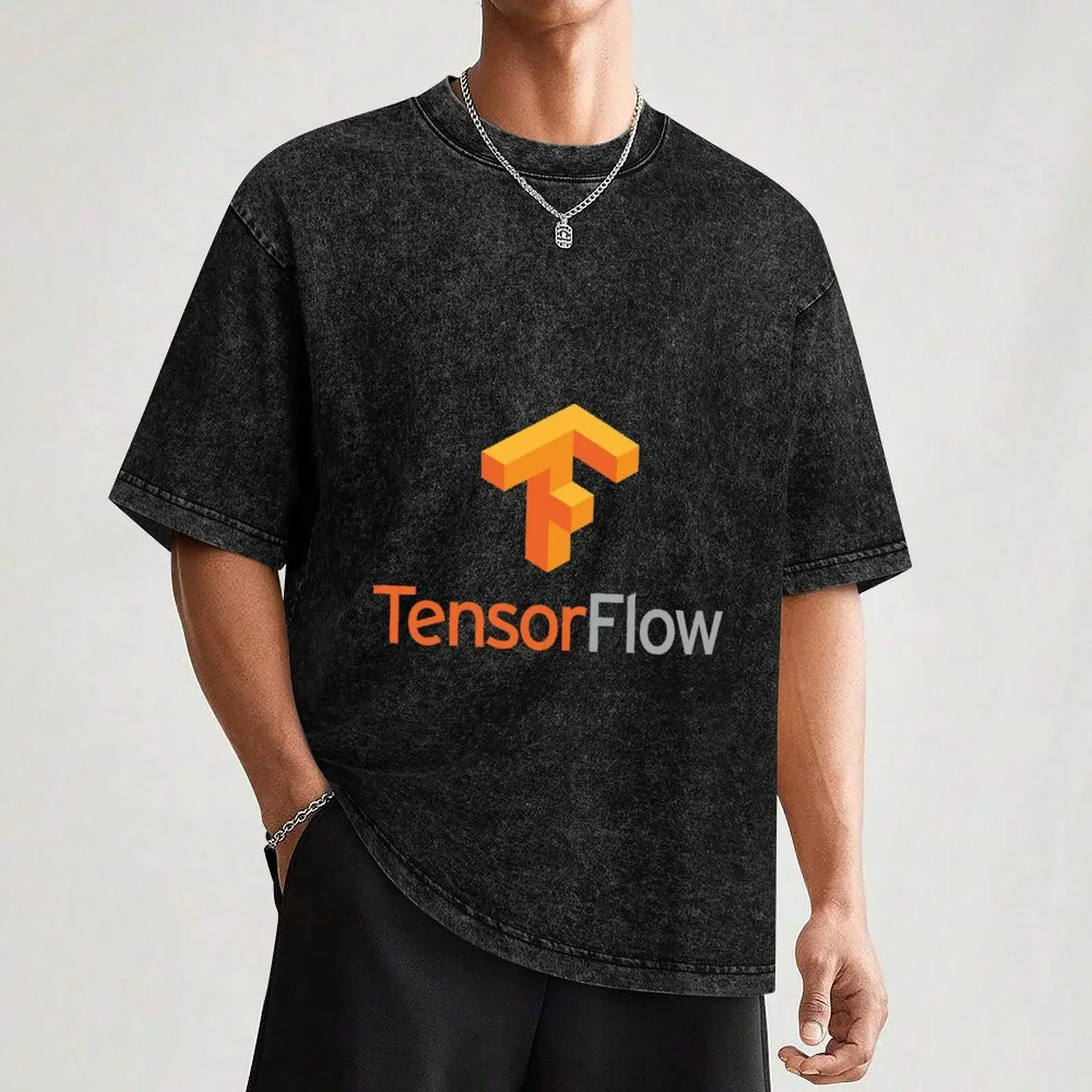 Tensorflow -- تي شيرت مكتبة البرمجيات أشياء رخيصة هدايا الملابس الجمالية لصديقها قمصان سوداء للرجال