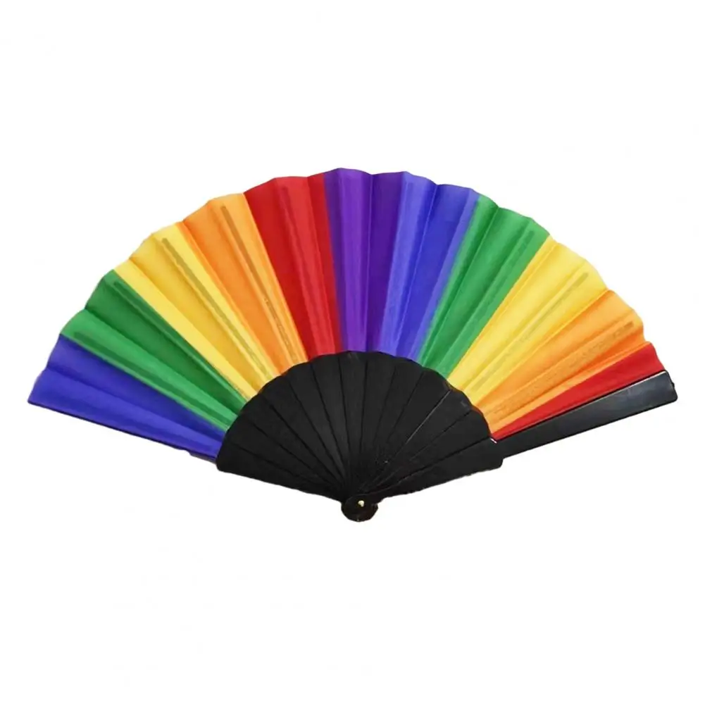 Compact Travel Fan Hand Fan Colorful Rainbow Folding Fan Lightweight Compact Hand Fan for Party Decoration