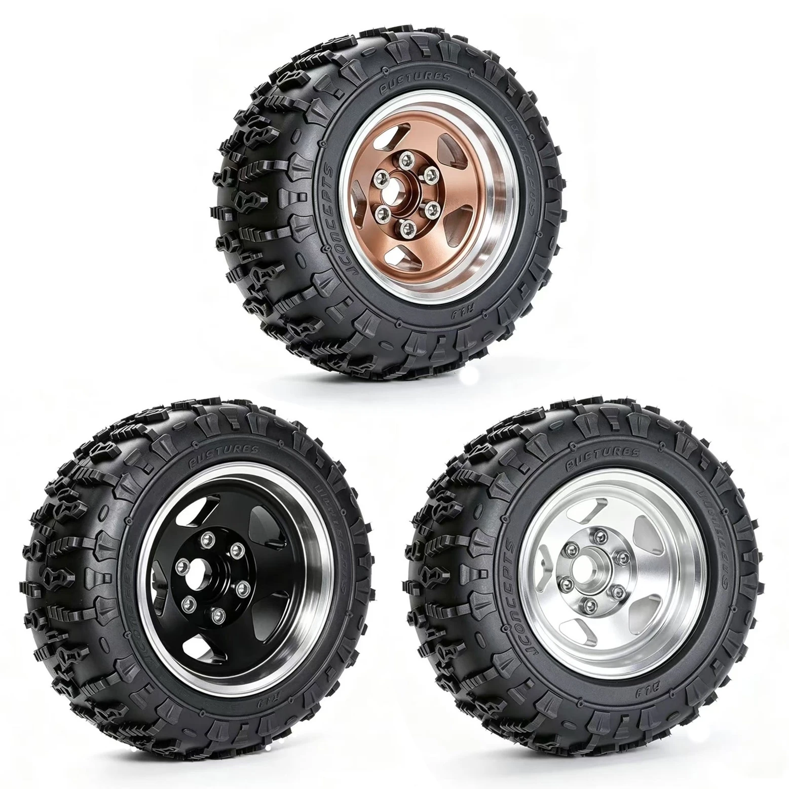 

4pcs 95x39mm 1.9" Negative Offset Beadlock Wheel Rim Tire for Traxxas TRX4 RC4WD D90 Axial SCX10 MJX H12Y H12P RC Crawler Car