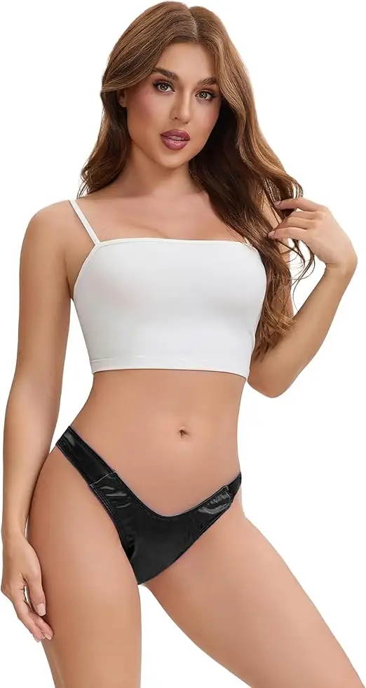 

Women's panties Shiny Dance Shorts Solid Color Underwear Panties Female T-back Thongs Bikini Set Swimming Outfit Bathing Suit