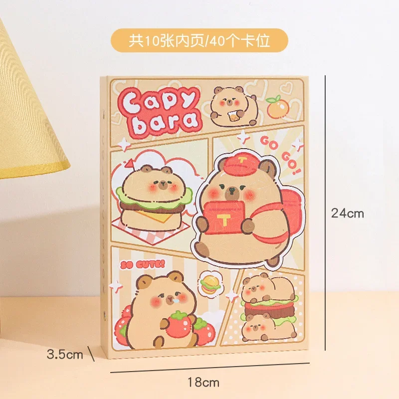 Anime Kawaii Cute Capybara Card Storage Book Girls Boys Polaroid Photo Album Postcard Card Holder Game Card Collect Binder Gifts