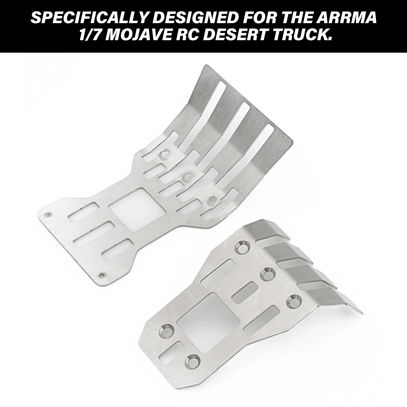 Front & Rear Skid Plate Chassis Armor Steel for ARRMA 1/7 MOJAVE