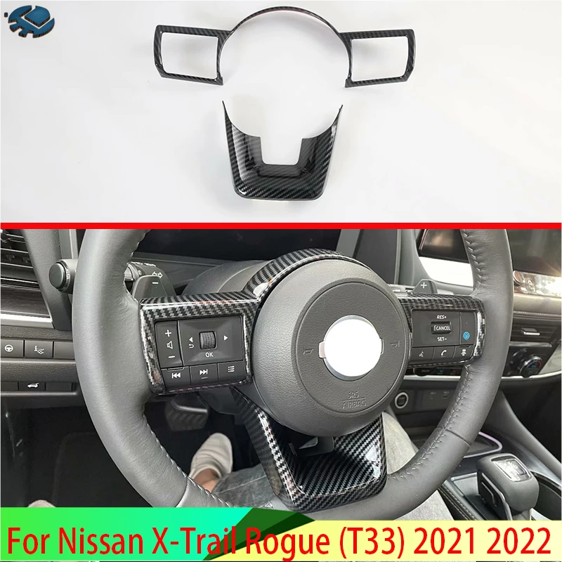 

Для Nissan X-Trail Rogue (T33) 2021-2022: Аксессуары для автомобиля, хромированная накладка на панель рулевого колеса из АБС-пластика, декоративная вставка, эмблема, молдинг