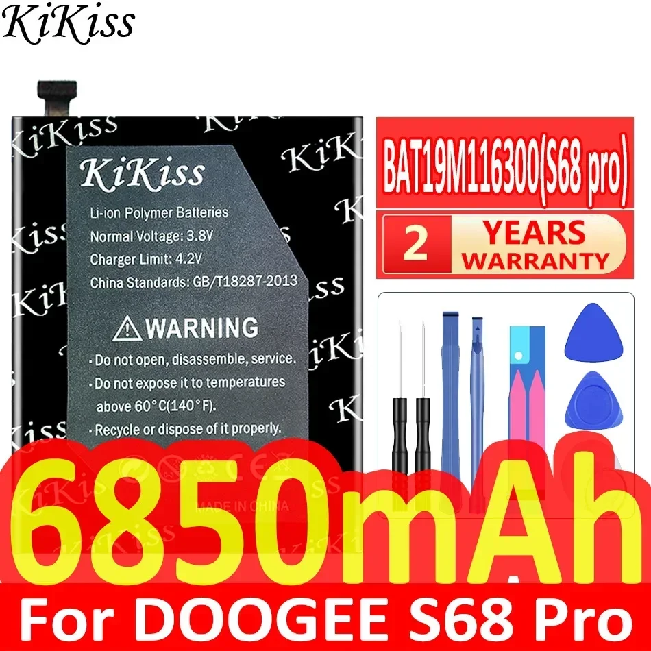 

Аккумулятор KiKiss мобильный телефон BAT19M116300 (S68 Pro) 6850 мАч для DOOGEE S68 Pro S68Pro аккумулятор + Бесплатные инструменты