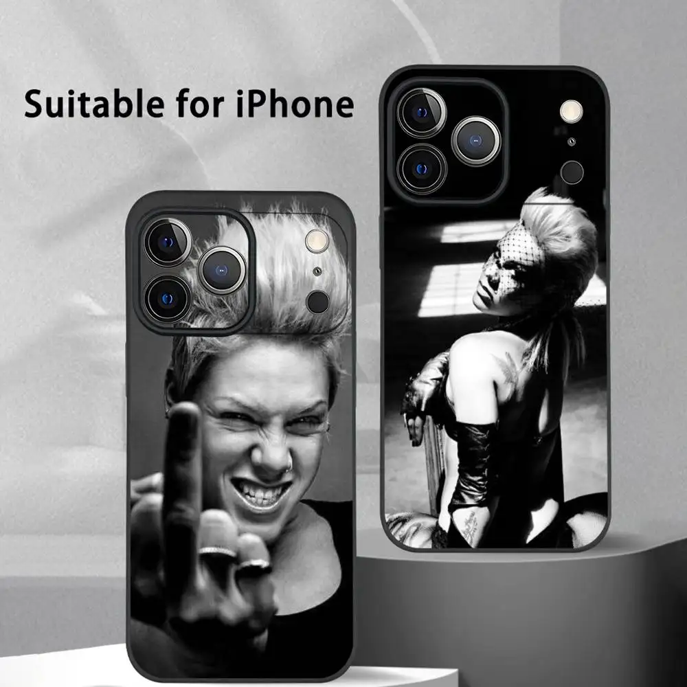 

Pink A-Alecia Beth Singer Phone Case For IPhone 17 16 15 14 13 12 11 Pro Max Plus Mini Black Frosted Soft Shell Funda